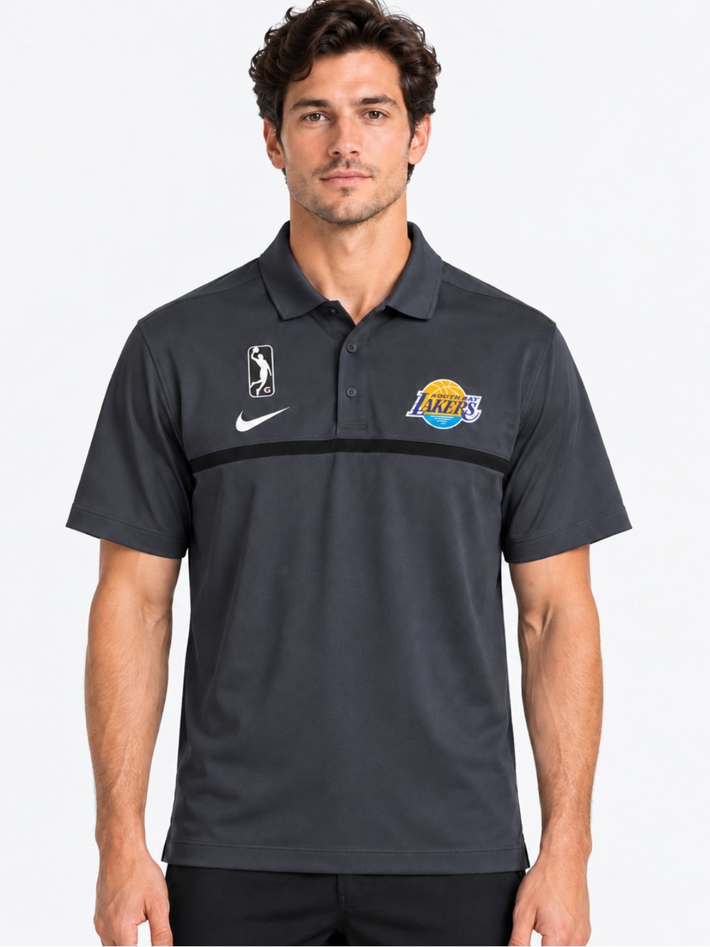 NWT! Nike South Bay Lakers NBA Dri-FIT Polo Men's Size Small